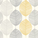 Arthouse Scandi Leaf White & Yellow Wallpaper698401