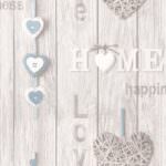 Fine Decor Love Your Home Wood Panels Blue Wallpaper FD41719